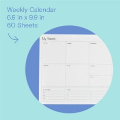 Noted by Post-it  Weekly calendar, 6.9 in x 9.9 in, 60 Sheets. 