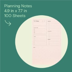 Noted by Post-it  Planning Notes, 4.9 x 7.7 in, 100 sheets.