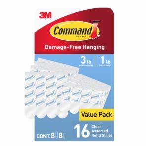 Command Mixed Clear Replacement Strips 17200CLR-16ESF, 16 Strips image Command Mixed Clear Replacement Strips 17200CLR-16ESF, 16 Stripsimage