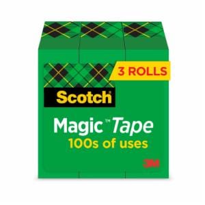 Scotch Magic Invisible Tape 810K3, 3/4 in x 1000 in x n/a in (19 mm x 25,4 m) 3 Packimage