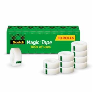 Scotch Magic Tape 810K10, 3/4 in x 1000 in 10 Pack image Scotch Magic Tape 810K10, 3/4 in x 1000 in 10 Packimage