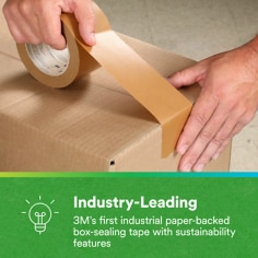 Industry-Leading: 3M's first industrial paper-backed box-sealing tape with sustainability features.