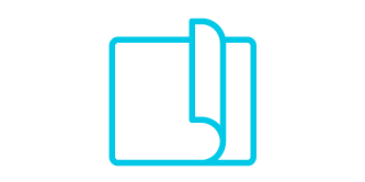 Benefit icon of a flipped page on a book for easy removal application.