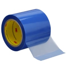 A roll of 3M Polyester Tape 8901, Blue, 4 in x 72 yd, 0.9 mil