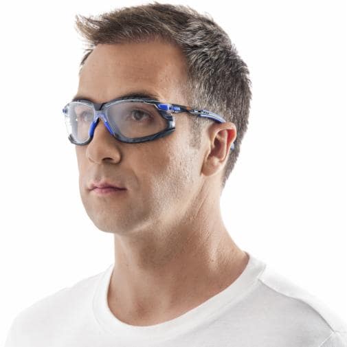 3M Solus 1000 Schutzbrille, blau/schwarz Bügel, Antibeschla