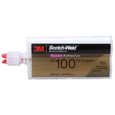 A tube of 3M Scotch-Weld Epoxy Adhesive DP100FR, Off-White, 200 mL Duo-Pak