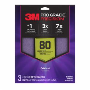 3M™ Pro Grade Precision Faster Sanding Sheets w/ NO-SLIP GRIP Backing SHR80-PGP-3T, 9 in x 11 in, 80 Gr, 3 Sht/Pk image 3M™ Pro Grade Precision Faster Sanding Sheets w/ NO-SLIP GRIP Backing SHR80-PGP-3T, 9 in x 11 in, 80 Gr, 3 Sht/Pkimage