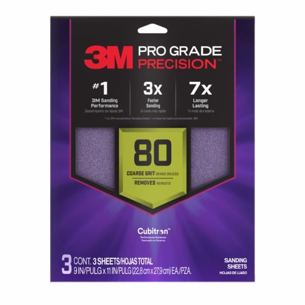 ™ Pro Grade Precision Faster Sanding Sheets w/ NO-SLIP GRIP Backing SHR80-PGP-3T