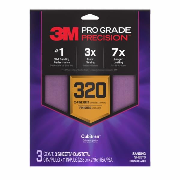 ™ Pro Grade Precision Faster Sanding Sheets w/ NO-SLIP GRIP Backing SHR320-PGP-3T