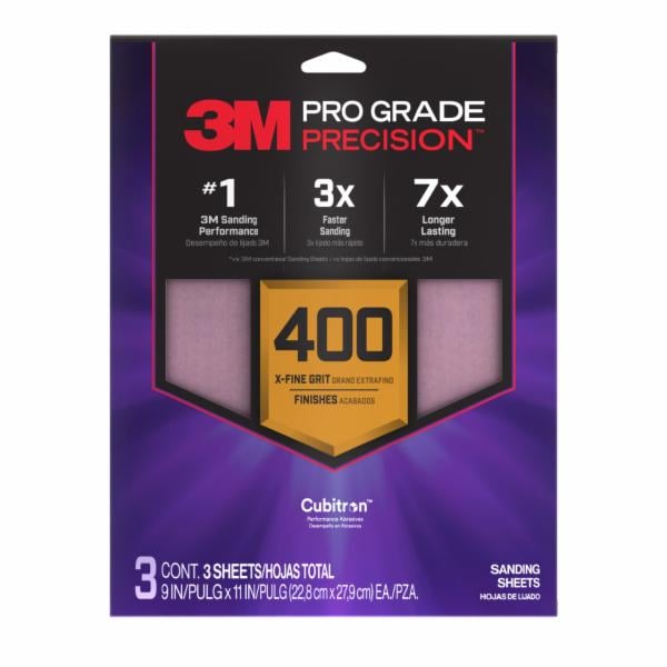 ™ Pro Grade Precision Faster Sanding Sheets w/ NO-SLIP GRIP Backing SHR400-PGP-3T