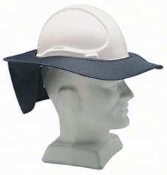 3M™ Hard Hat Canvas Brim & Neck Flap TA173 on Helmet