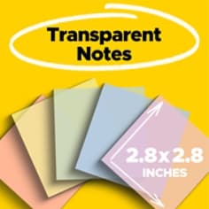 Post-it Transparent Notes, 600-5PASTEL