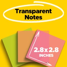 Post-it Transparent Notes, 600-3COL