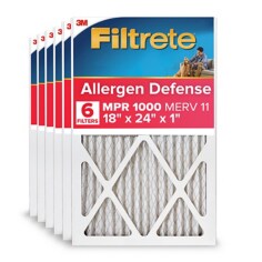 The Filtrete™ Allergen Defense Filter outperforms non-electrostatic pleated and washable 1-inch filters at capturing microscopic allergens like dust, smoke, and smog particles and large allergens like mold spores and pet dander.
