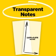 Post-it® Transparent Note, 2 7/8 x 5 7/8 in, 24 Each/Case