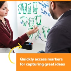 Post-it® Dry Erase Accessory Tray DEFTRAY, 1 Accessory Tray, 4 Strips