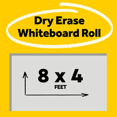 Post-it® Dry Erase Surface DEF8x4, 4 ft x 2.66 yd (1.21 m x 2.43 m)