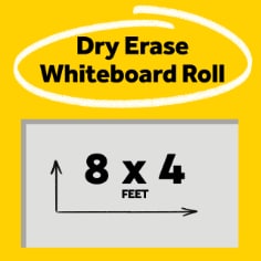 Post-it® Dry Erase Surface DEF8x4, 4 ft x 2.66 yd (1.21 m x 2.43 m)