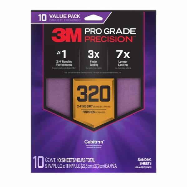 ™ Pro Grade Precision Faster Sanding Sheets w/ NO-SLIP GRIP Backing SHR320-PGP-10T