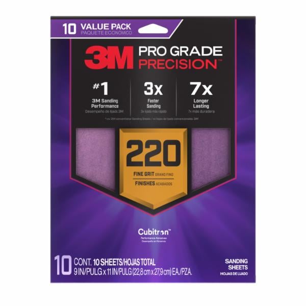 ™ Pro Grade Precision Faster Sanding Sheets w/ NO-SLIP GRIP Backing SHR220-PGP-10T