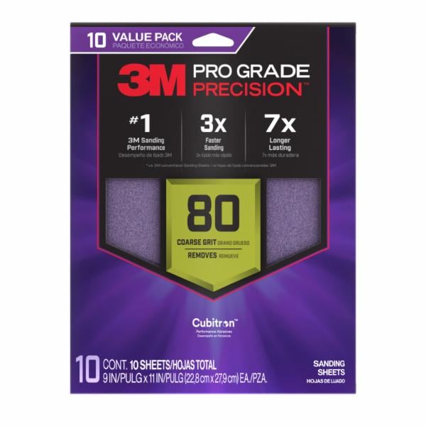 ™ Pro Grade Precision Faster Sanding Sheets w/ NO-SLIP GRIP Backing SHR80-PGP-10T