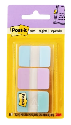 Post-it® Durable Tabs, Gradient, 1 in. x 1.5 in. (25.4 mm x 38.1 mm), 36/pack, 24/case