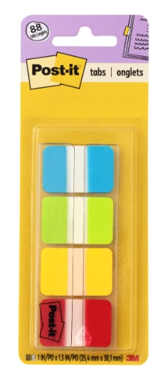 Post-it® Tabs 686-ALYR1IN, 1 in. x 1.5 in. (25,4 mm x 38,1 mm)