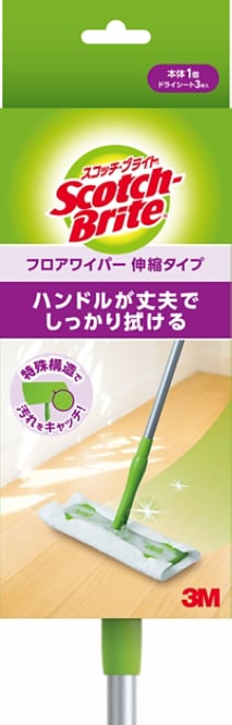 スコッチ・ブライト™ フロアワイパー伸縮タイプ FW-TSS, 12 個/箱, パッケージ画像表