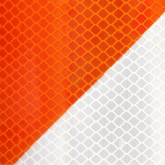 3M Flexible Prismatic Retroreflective Prestriped Sheeting 3336Li, Orange/White, Closeup