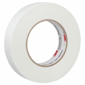 3M™ Glass Cloth Electrical Tape 79, 3/8 in x 60 yd, White, 96 Rolls/Caseimage