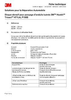 Disque abrasif pour ponçage d’enduits lustrés 3M™ Hookit™ Trizact™ 471LA, P1500