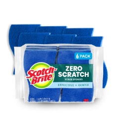 Scotch-Brite Zero Scratch Scrub Sponge, 6 Pack, Out of Pack