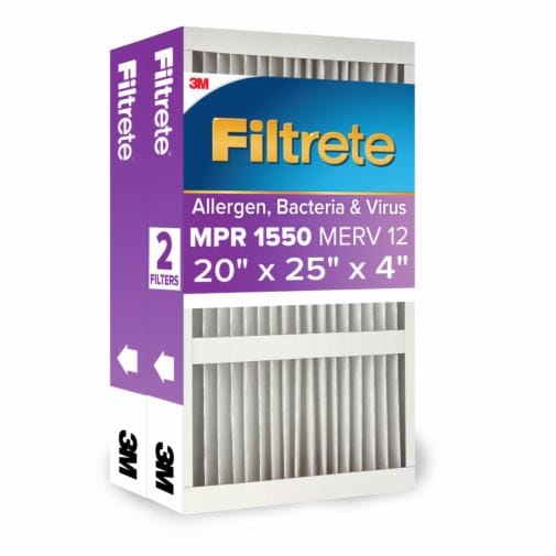 The Filtrete™ Allergen, Bacteria & Virus Deep Pleat Filter attracts and captures microscopic particles like bacteria, particles that can carry viruses, and large particles like mold spores and pollen. For residential use only. 