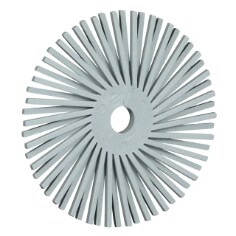 A Scotch-Brite Precision Radial Bristle Brush, PN-RB, gray , 3 in, 120, TA