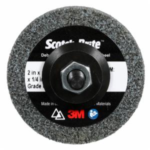 Scotch-Brite Deburr & Finish PRO Unitized Wheel, DP-UW, 6C Medium+, 2 in x 1/4 in x 1/4 in, 60 ea/Caseimage