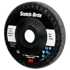 A Scotch-Brite Deburr and Finish Pro Unitized Disc, DP-UD, 8C Coarse+, 4-1/2 in x 7/8 in, Type 27, Nylon