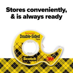 Scotch® Double Sided Tape, 1/2 in x 250 in, 1 Dispenser/Pack