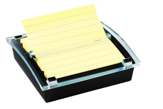 Post-it® Z-Notes DS-440 hållare  + 1 Post-it® Super Sticky Canary Yellow™ Z-block 101 mm x 101 mm linjerat