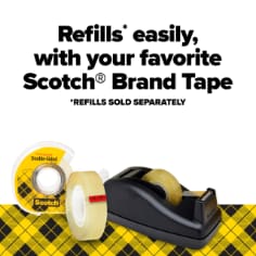 Scotch® Double Sided Tape, 1/2 in. x 900 in., 1 Dispenser and 6 Refill Rolls/Pack
