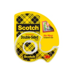 Scotch® Double Sided Tape, 1/2 in x 250 in, 1 Dispenser/Pack