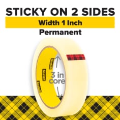 Scotch® Double Sided Tape, 1 in. x 1296 in., 1 Roll/Box