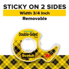 Scotch® Removable Double Sided Tape 238, 3/4 in x 200 in (19 mm x 5.08