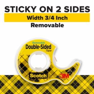 Scotch Removable Double Sided Tape 238, 3/4 in x 200 in (19 mm x 5.08 m) image Scotch Removable Double Sided Tape 238, 3/4 in x 200 in (19 mm x 5.08 m)image