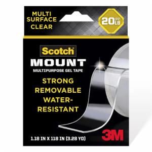 Scotch-Mount Multipurpose Gel Tape 420-3M-1ES, 30 mm x 3 m (1.18 in x 118 in), 1 Pack image Scotch-Mount Multipurpose Gel Tape 420-3M-1ES, 30 mm x 3 m (1.18 in x 118 in), 1 Packimage