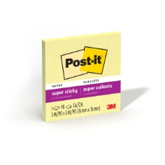 Post-it Super Sticky Notes, Canary, 3 inches by 3 inches, 90 Sheets per Pad, 1 Pad per Pack