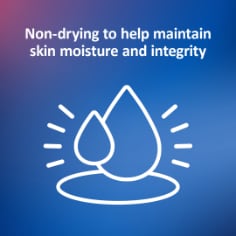 Image shows rain drop to indicate showing moisture. Image of water droplet showing the patch creates a moist environment for healing