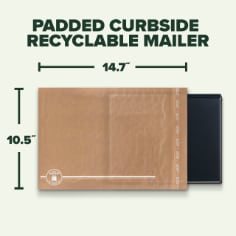 Scotch™ Curbside Recyclable Padded Mailer CR-5-1-1, 10.5 in x 14.75 in (266 mm x 374 mm), Size 5