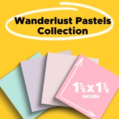 Post-it® Super Sticky Mini Notes 622-18SSNRP-CP, Wanderlust Pastels, 1 7/8 in x 1 7/8 in