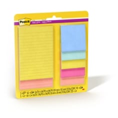 Post-it Super Sticky Notes, 2 4 by 6 and 5 3 by 3 pads, 45 sheets