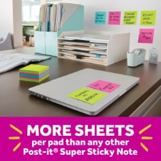 Post-it® Super Sticky Cubes 2027-SSGFA, 3 in x 3 in (76 mm x 76 mm)